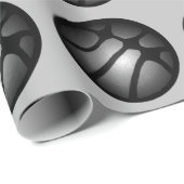 黒モダン銀バスケットボールスポーツパターン ラッピングペーパー (ロールコーナー)