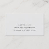 黒モダン銀フェイクハサミ櫛ヘアスタイリスト 名刺 (裏面)