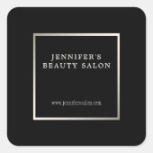 黒モダン銀プロモーションプロフェッショナル スクエアシール (正面)