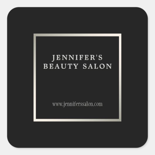 黒モダン銀プロモーションプロフェッショナル スクエアシール (正面)