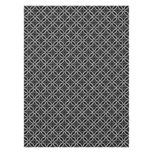 黒モダン銀幾何模様 テーブルクロス (正面)