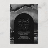 黒モダン銀瑪瑙アー結婚チ詳細 エンクロージャーカード (正面)