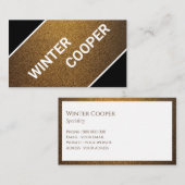 黒モダン銅と金ゴールド銅ミニマル 名刺 (正面/裏面)