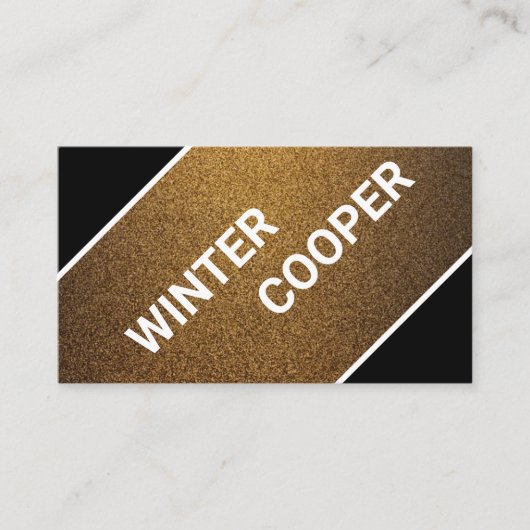 黒モダン銅と金ゴールド銅ミニマル 名刺 (正面)