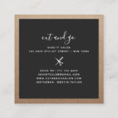 黒モダン鋏ブランディング美容師クラフト スクエア名刺 (裏面)