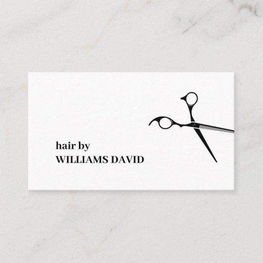 黒モダン鋏美容師 名刺 (正面)