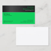 黒モダン鋼と緑の名刺 名刺 (正面/裏面)