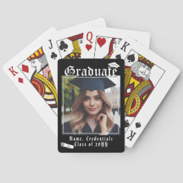 黒モダン院写真卒業キャップ卒業証書 トランプ