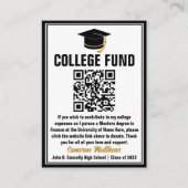 黒モダン院写真大学ファンドQRコード エンクロージャーカード (正面)