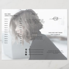 黒モダン髪サロン価格表サービス・メニュー