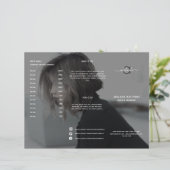 黒モダン髪サロン価格表サービス・メニュー (スタンド正面)