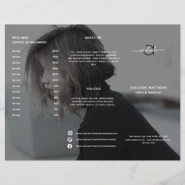 黒モダン髪サロン価格表サービス・メニュー