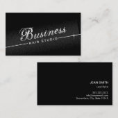 黒モダン髪サロン名刺 名刺 (正面/裏面)