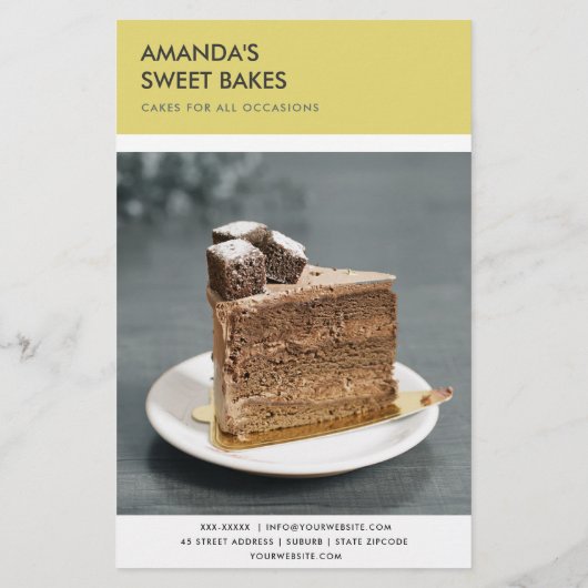 黒モダン黄はっきりした写真価格サービス チラシ (裏面)