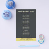 黒モダン黄はっきりした写真価格サービス チラシ (シングル)