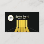 黒モダン黄ソーシャルメディアのアイコンのミニマル化 名刺 (裏面)