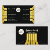 黒モダン黄ソーシャルメディアのアイコンのミニマル化 名刺 (正面/裏面)