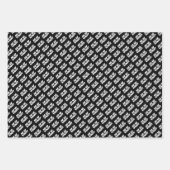 黒モダン黄タイポグラフィ50誕生日 ラッピングペーパーシート (正面3)