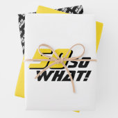 黒モダン黄タイポグラフィ50誕生日 ラッピングペーパーシート (インサイチュ)