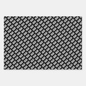 黒モダン黄タイポグラフィ60誕生日 ラッピングペーパーシート (正面3)