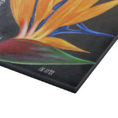 黒モダン黄フローラ鳥類パラダイスネーム カッティングボード (角)