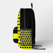 黒モダン黄色 – イニシャル名モノグラム プリントバックパック (右)
