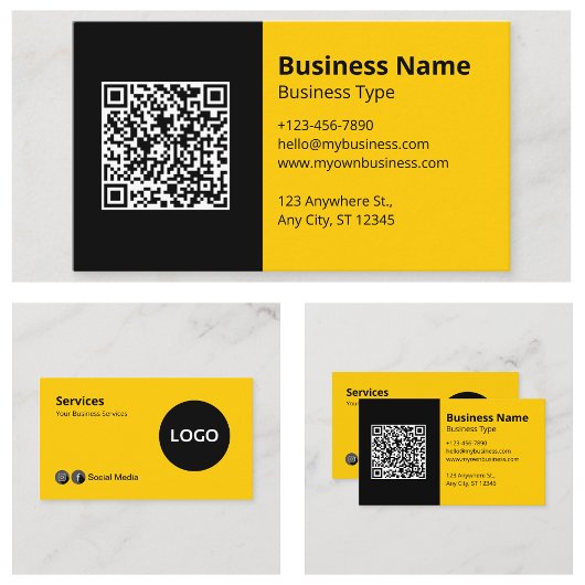 黒モダン黄 名刺