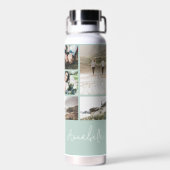 黒モダン10枚の写真ペルソナエレガントシンプルル ウォーターボトル (背面)