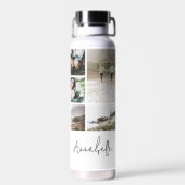 黒モダン10枚の写真ペルソナエレガントシンプルル ウォーターボトル (背面)