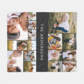 黒モダン17エレガント枚パーソナライズされたモダン フリースブランケット (正面(横))