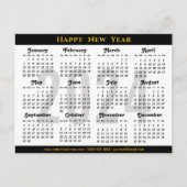 黒モダン2024年カレン企業のダ写真シンプル シーズンポストカード (正面)