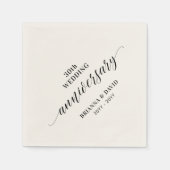 黒モダン30周年結婚パーティーナプキン スタンダードカクテルナプキン (正面)