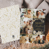 黒モダン5枚フォト金ゴールドクリスマスカード シーズンカード