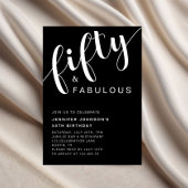 黒モダン50と素晴らしい50誕生日 招待状