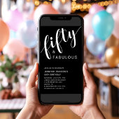 黒モダン50と素晴らしい50誕生日 招待状