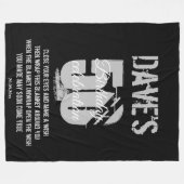 黒モダン50はっきりしたth Any誕生日ウィッシュ フリースブランケット (正面(横))