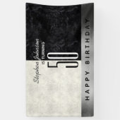 黒モダン50th誕生日パーティー 横断幕 (縦)