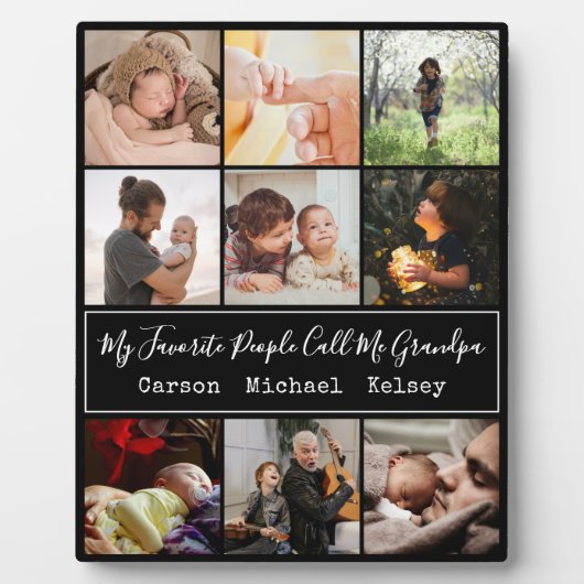 黒モダン9 Photo Collage for Grandpa フォトプラーク (正面)