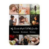黒モダン9 Photo Collage for Grandpa マグネット (縦)