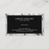 黒モダン&グレー大理石ジュエリーデザイナー 名刺 (裏面)