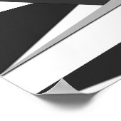 黒モダン、グレー、白のジオメトリ三角形 ポスター (角)