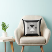 黒モダン、グレー、白の幾何学的抽象芸術アート クッション (椅子)