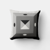 黒モダン、グレー、白の幾何学的抽象芸術アート クッション (正面)