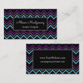 黒モダン、グレー、紫、アイスブルー 名刺 (正面/裏面)