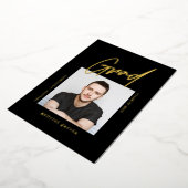 黒モダン シンプル 卒業パーティー 招待状 ゴールド (回転した状態)