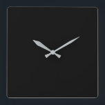 黒モダン スクエア壁時計<br><div class="desc">黒エレガント壁モダン時計</div>