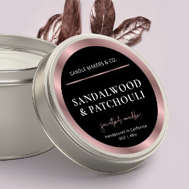 黒モダン&バラ金ゴールドキャンドルジャーの蓋 ラウンドシール