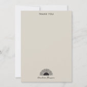 黒モダン&ベージュサンセット抽象芸術アートパターン サンキューカード (正面)