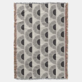 黒モダン&ベージュサンセット抽象芸術アートパターン スローブランケット (正面縦)