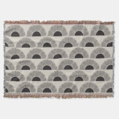 黒モダン&ベージュサンセット抽象芸術アートパターン スローブランケット (正面)